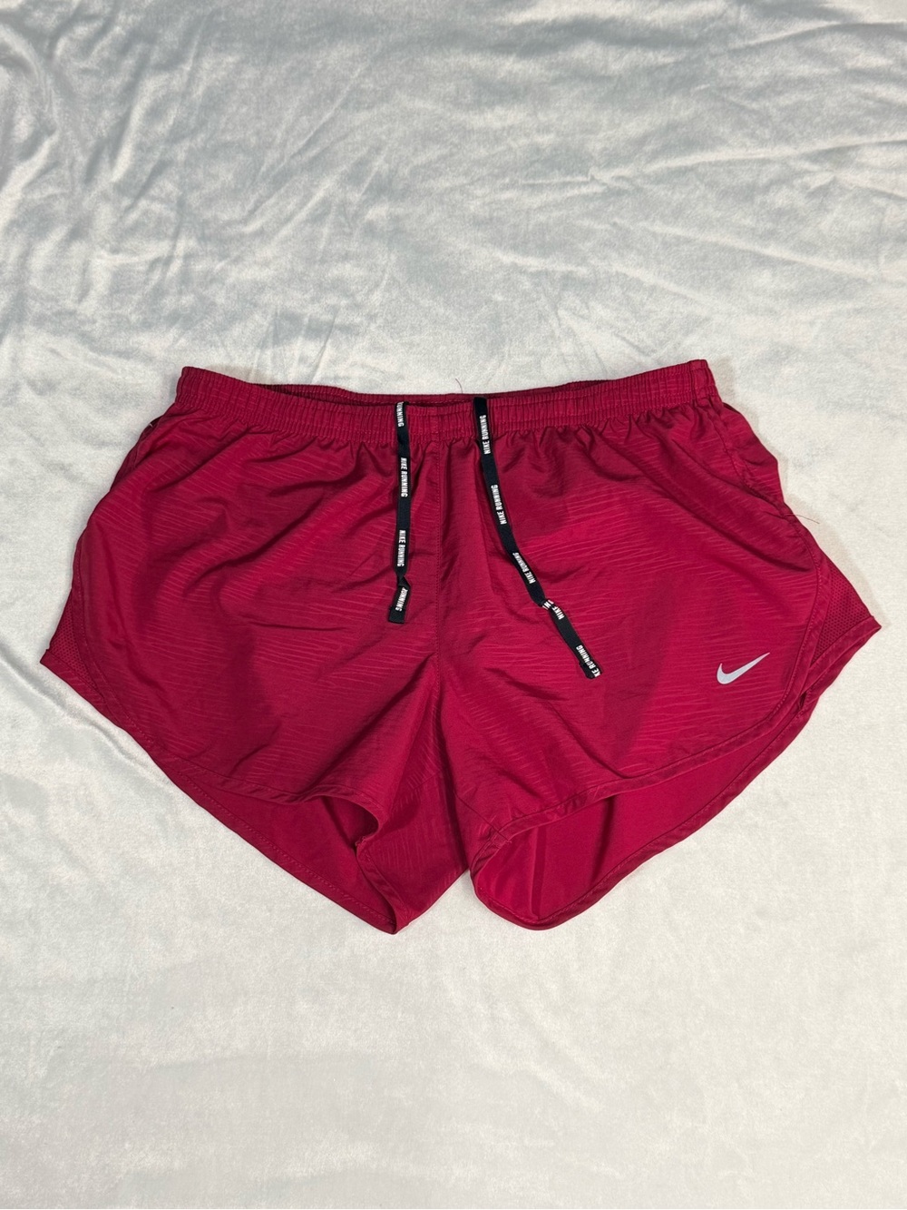 Nike Women's Deep Red Running Shorts with Reflective Swoosh